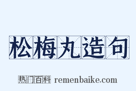 松梅丸造句是什么意思的图片